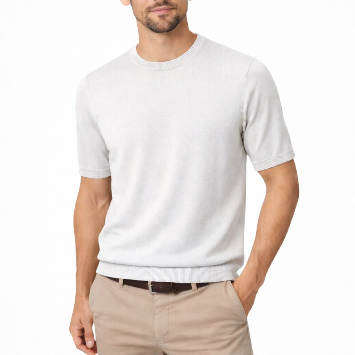 Maglia Girocollo Manica Corta 100% Cotone Cap De Barbaria