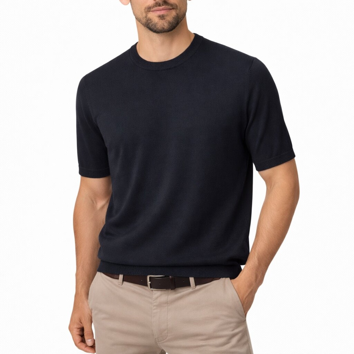 Maglia Girocollo Manica Corta 100% Cotone Cap De Barbaria