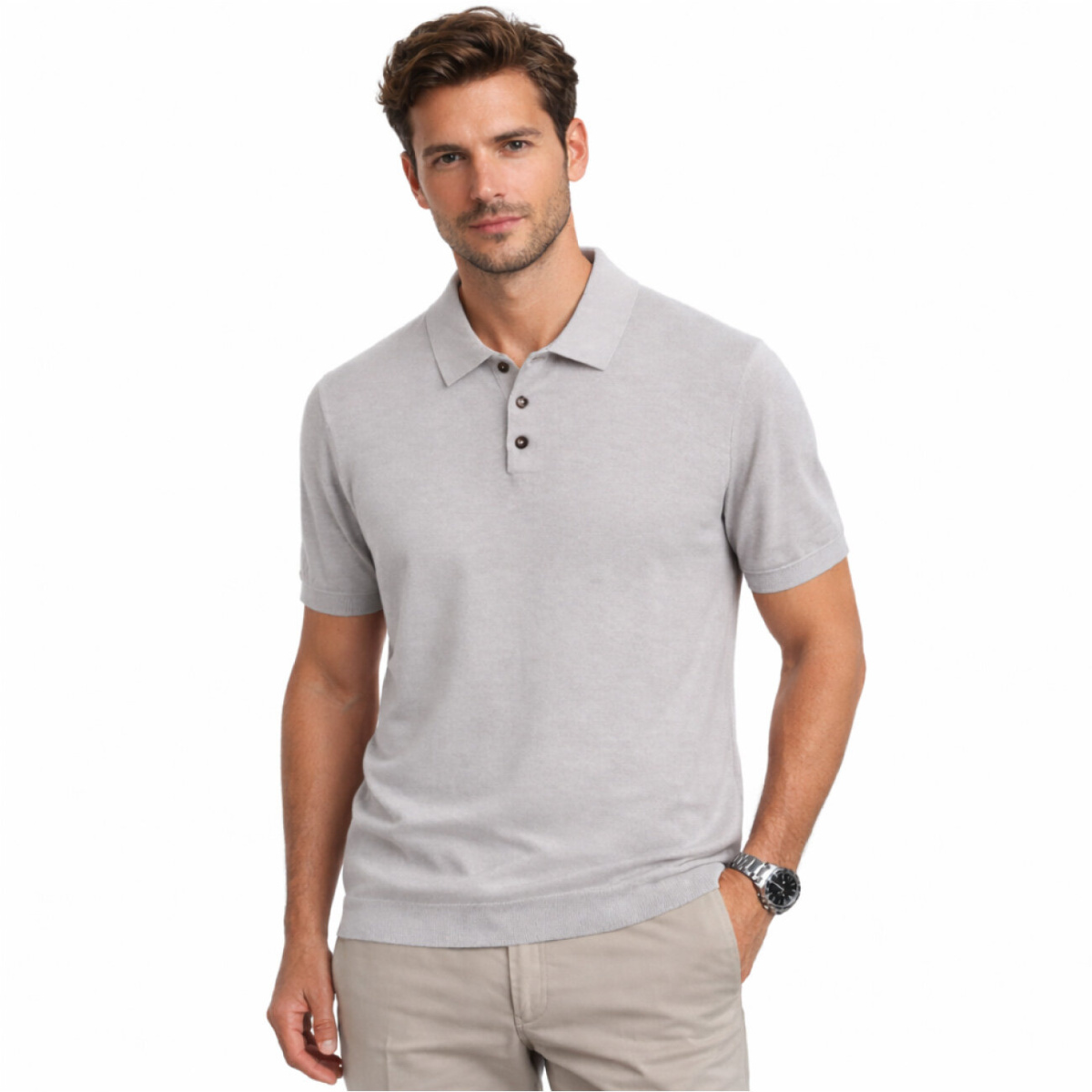 Polo Manica Corta Cotone in Maglia Cap De Barbaria