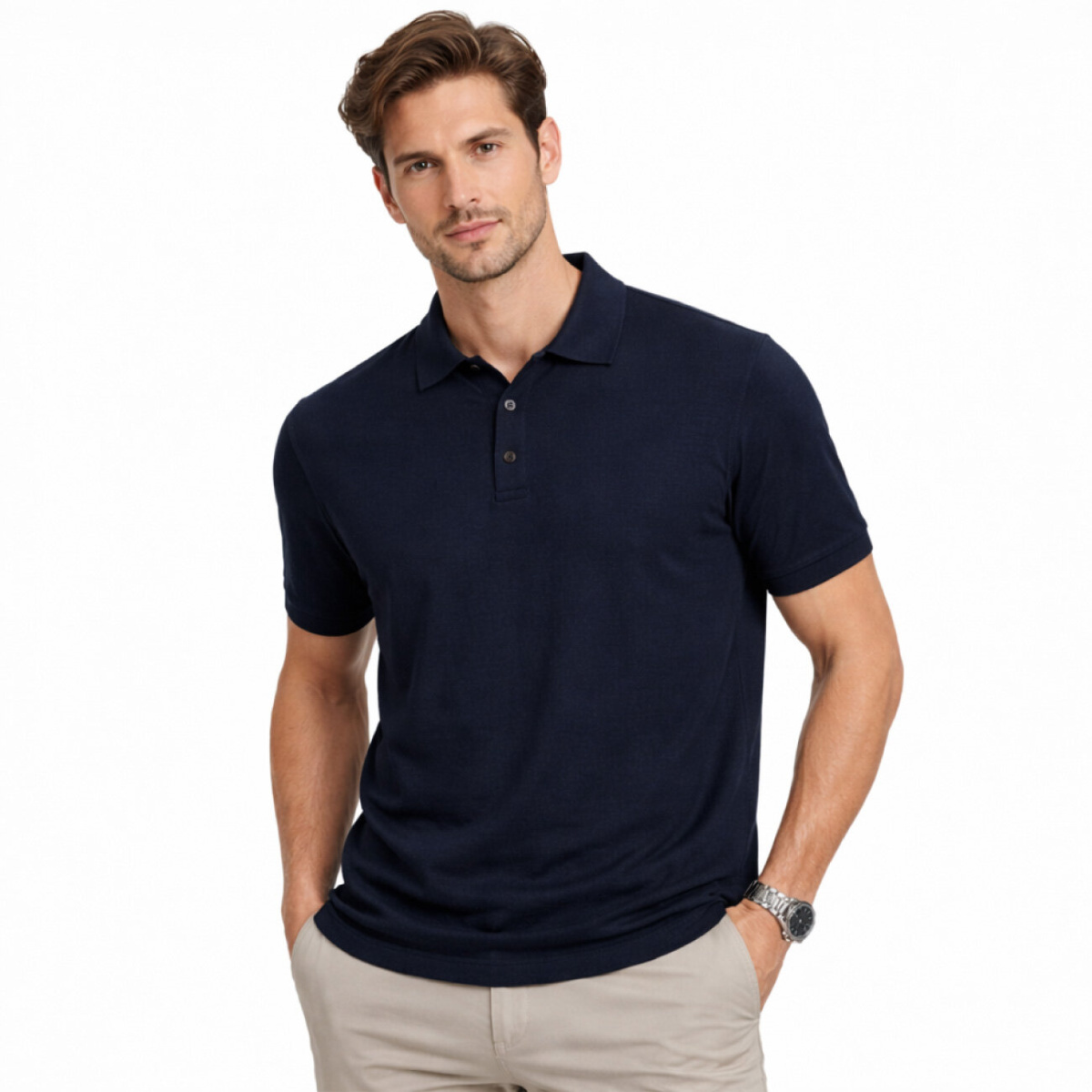 Polo Manica Corta Cotone in Maglia Cap De Barbaria