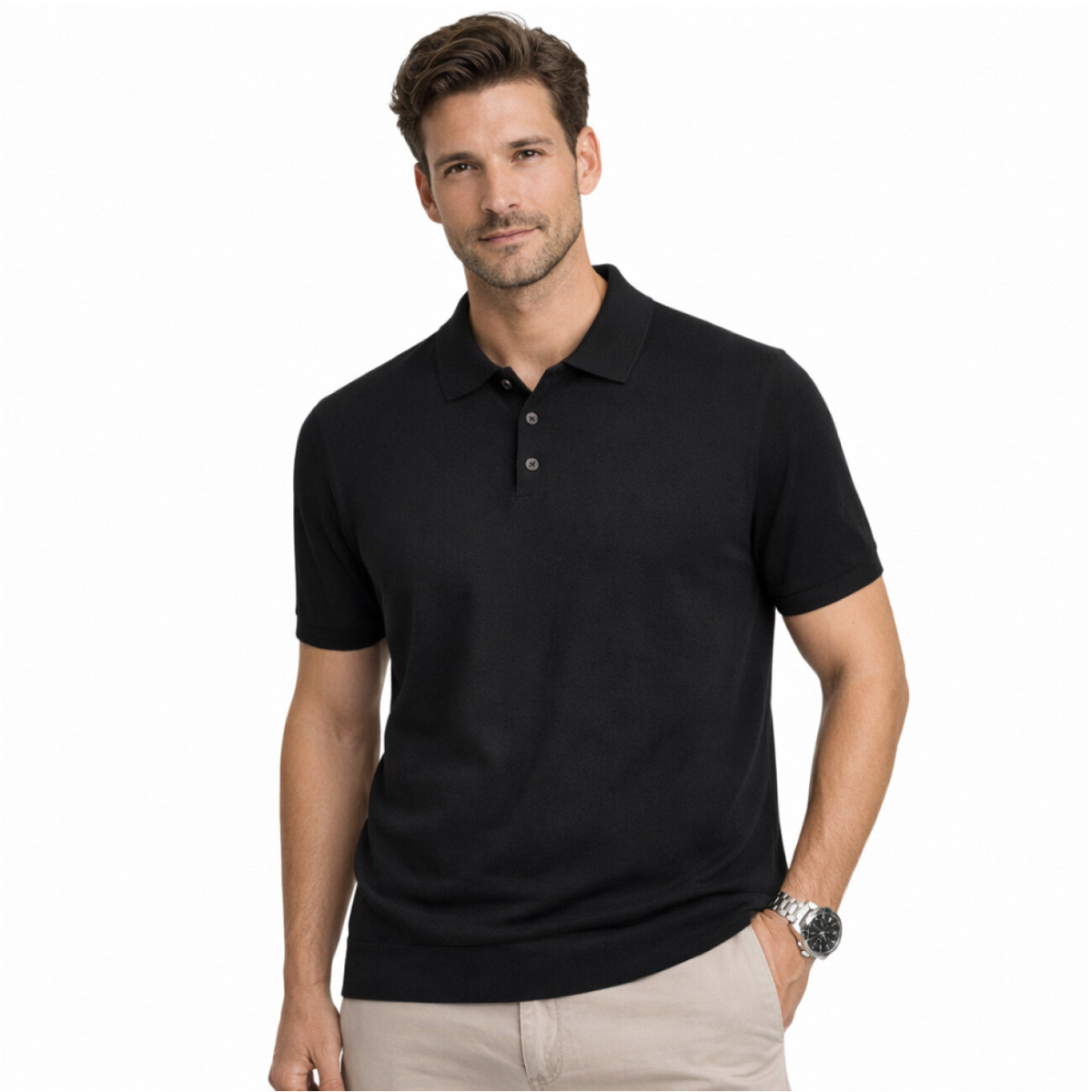 Polo Manica Corta Cotone in Maglia Cap De Barbaria