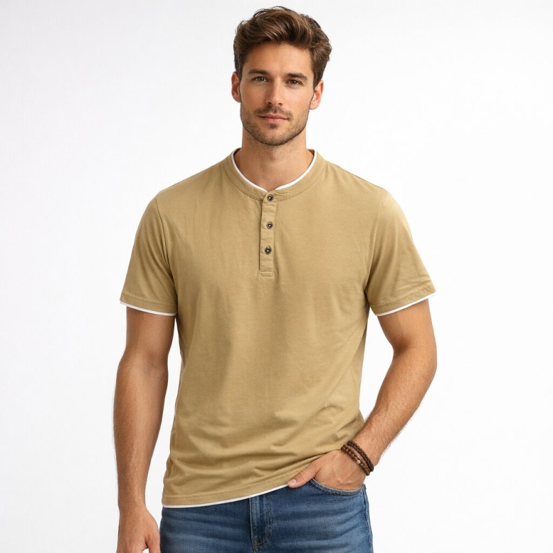 T-shirt Serafino 100% Cotone Cap De Barbaria