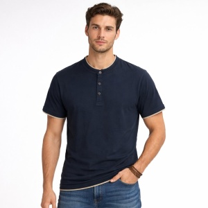 T-shirt Serafino 100% Cotone Cap De Barbaria